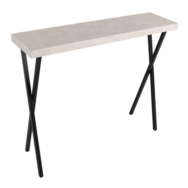 Dar 001DAT003 Data Console Table Light Grey Marble Effect