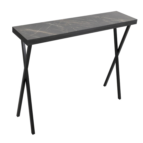 Dar 001DAT004 Data Console Table Dark Marble Effect