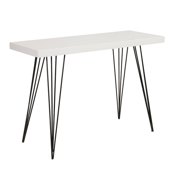 Dar 001LEL001 Leland Console Table Gloss White Top