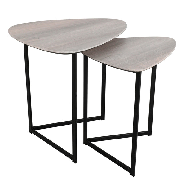 Dar 001MIB001 Mibello Nest Of 2 Side Tables Light Oak Effect