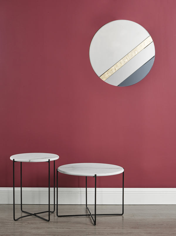 Dar 002JEL60 Jelena Round Mirror Smoked And Gold Leaf