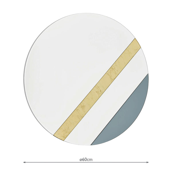 Dar 002JEL60 Jelena Round Mirror Smoked And Gold Leaf