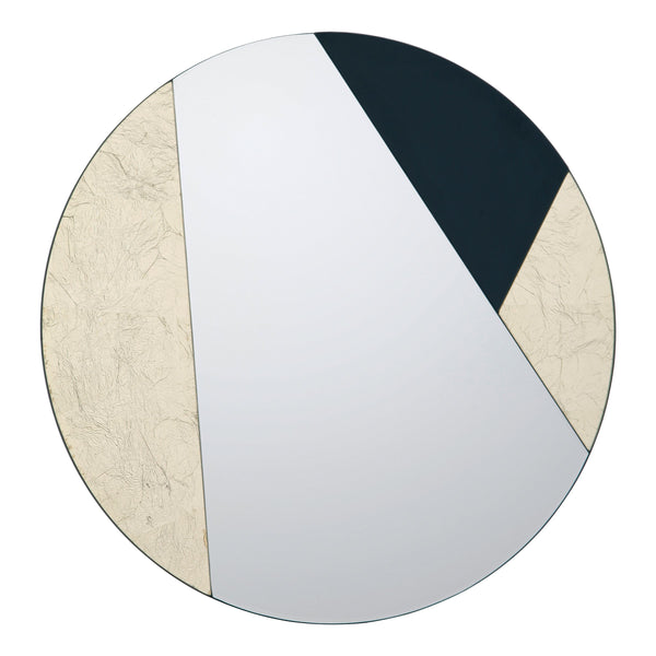 Dar 002JON50 Jonna Round Gold Leaf And Black Mirror 50cm