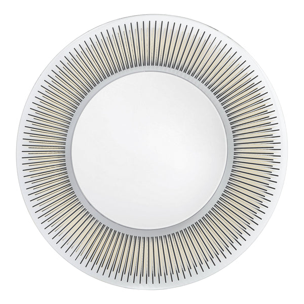 Dar 002NEU80 Neuss Round Mirror With Black/Gold Foil Detail 80cm