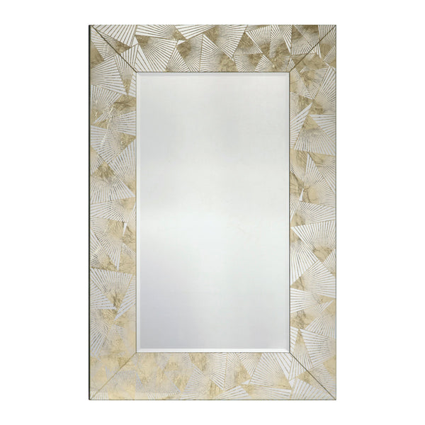 Dar 002OTR12080 Otranto Rectangle Gold Fan Pattern Mirror 120 X 80CM