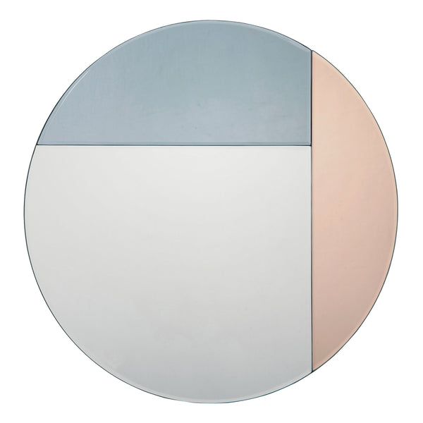 Dar 002THA50 Thalia Round Blue And Rose Gold Mirror 50cm