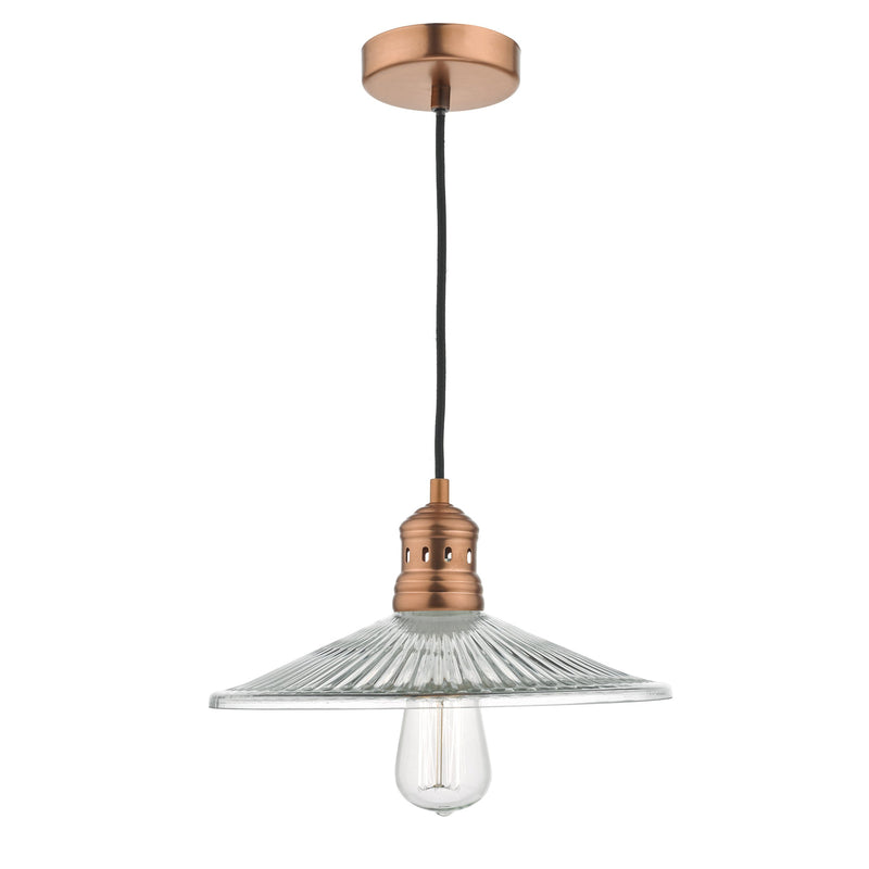 Dar ADE0164 Adeline 1 Light Pendant Brushed Copper