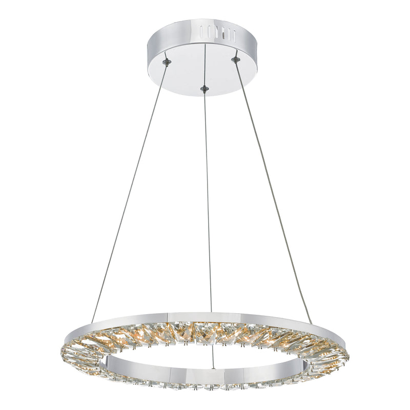 Dar ALT0150 Altamura Pendant Polished Chrome and Crystal LED
