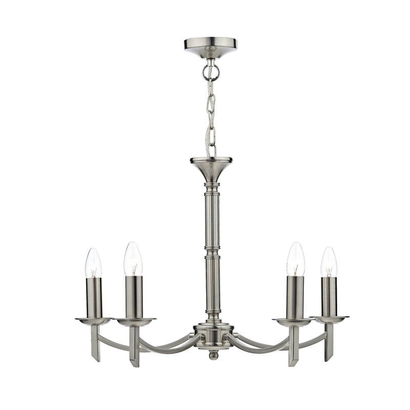 Dar AMB0546 Ambassador 5 Light Dual Mount Pendant Satin Chrome