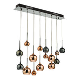 Dar AUR6264 Aurelia 15lt Bar Pendant Black Chrome & Multi Colour