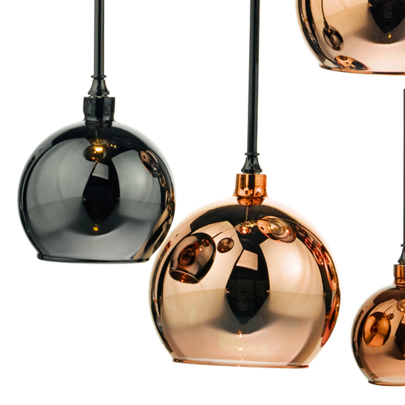 Dar AUR6264 Aurelia 15lt Bar Pendant Black Chrome & Multi Colour
