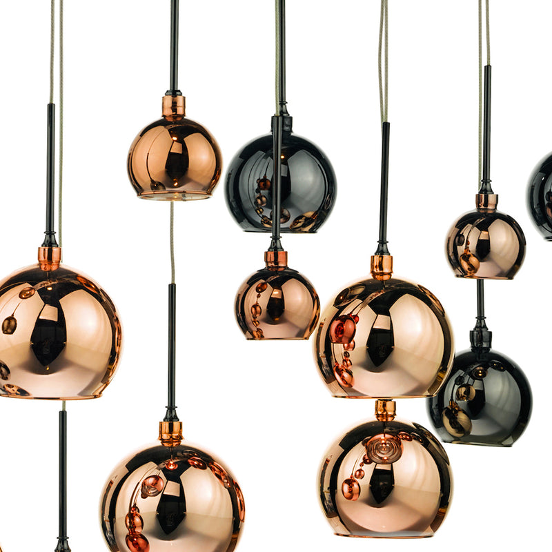 Dar AUR6264 Aurelia 15lt Bar Pendant Black Chrome & Multi Colour