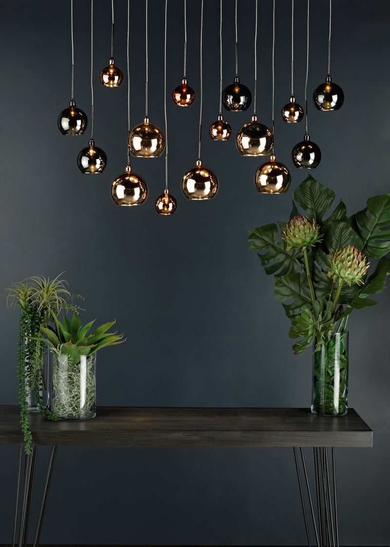 Dar AUR6264 Aurelia 15lt Bar Pendant Black Chrome & Multi Colour