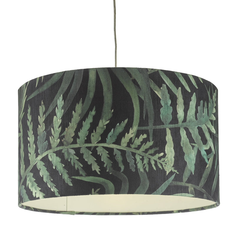 Dar BAM8655 Bamboo Green Leaf Print Velvet Easy Fit Shade Large