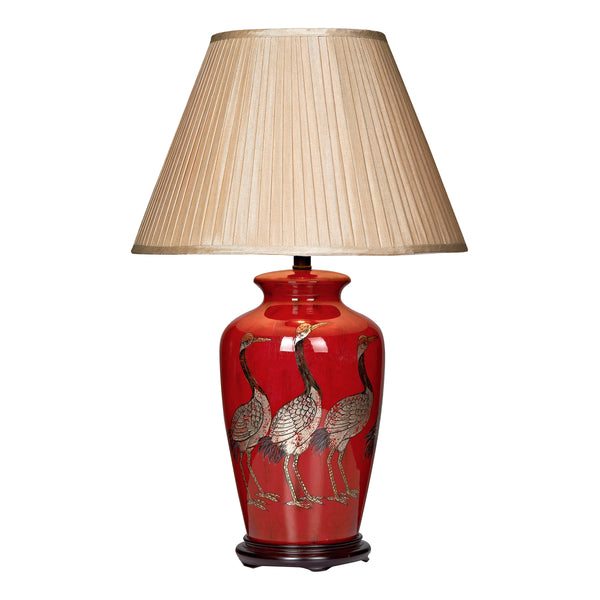 Dar BER4225 Bertha Bird Table Lamp Red Base Only