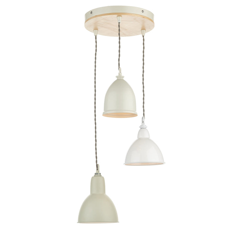 Dar BLY0343 Blyton 3 Light Spiral Pendant complete with Painted Shds