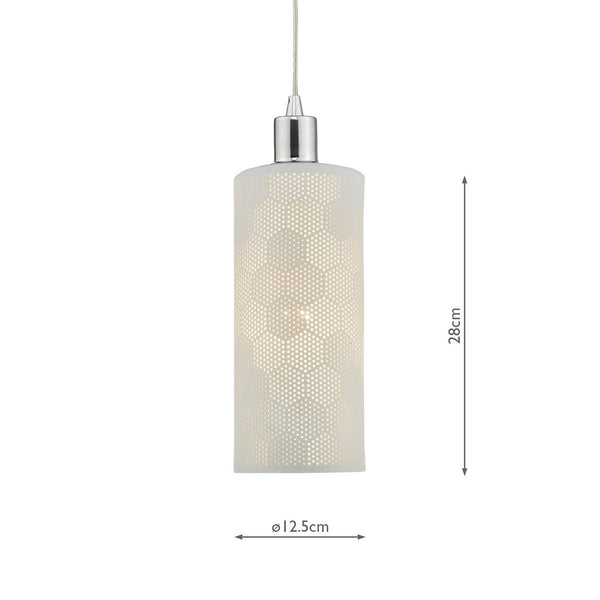Dar BRY652 Bryn Easy Fit Pendant White Ceramic