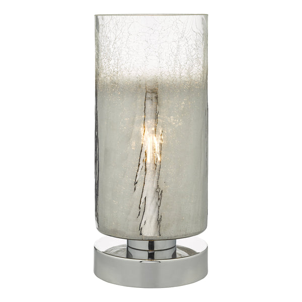 Dar Deena Table Lamp Crackle Glass and Polished Chrome Touch