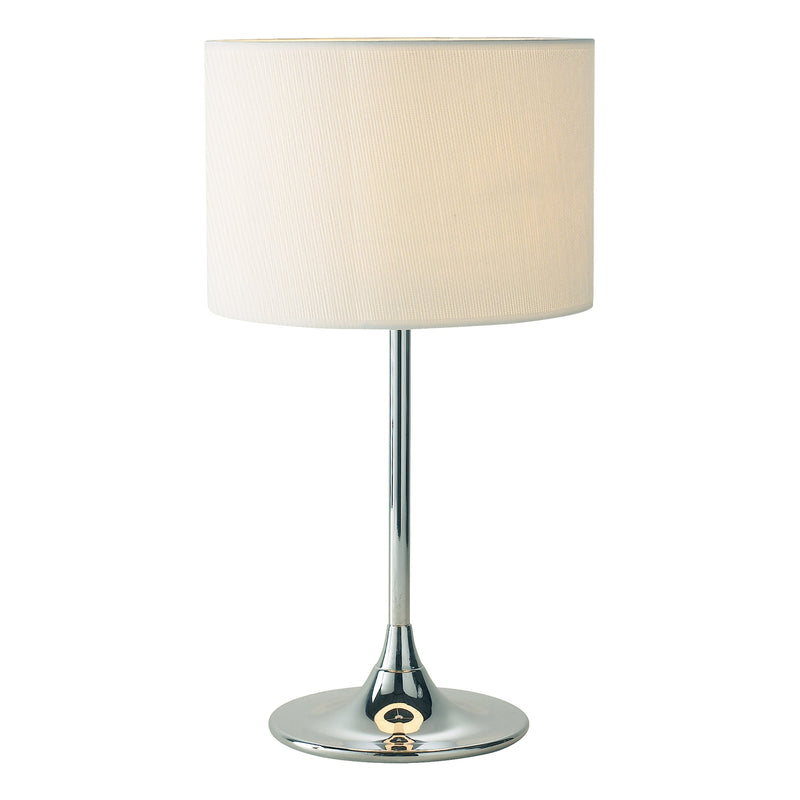 Dar DEL4250 Delta Table Lamp Chrome complete with Ivory Woven Shade