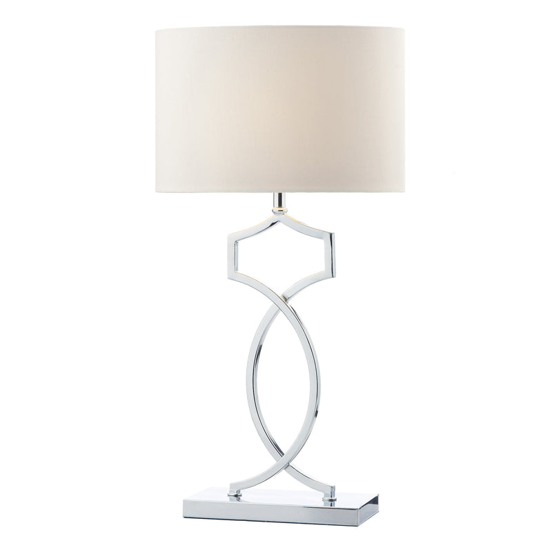 Dar DON4250 Donovan Table Lamp Polished Chrome complete with Shade