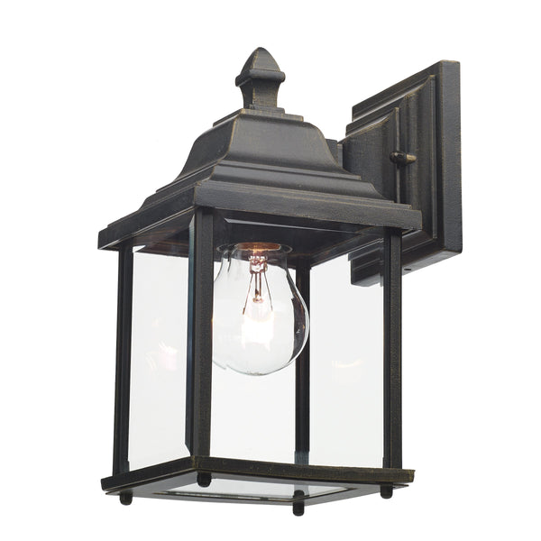 Dar DOY1635 Doyle Wall Bracket Lantern Black Gold IP44