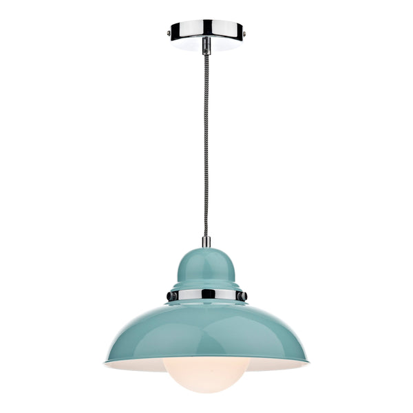 Dar DYN0123 Dynamo 1 Light Pendant Blue