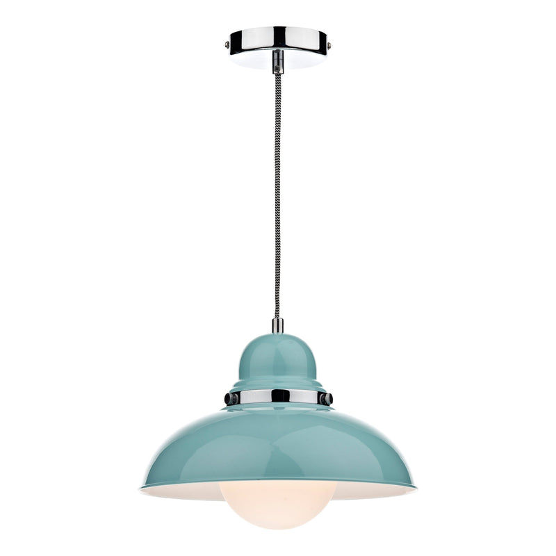 Dar DYN0123 Dynamo 1 Light Pendant Blue
