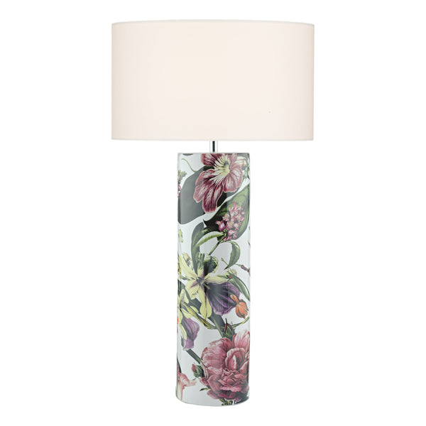 Dar ELA4203 Elana Tropical Print Ceramic Table Lamp Base