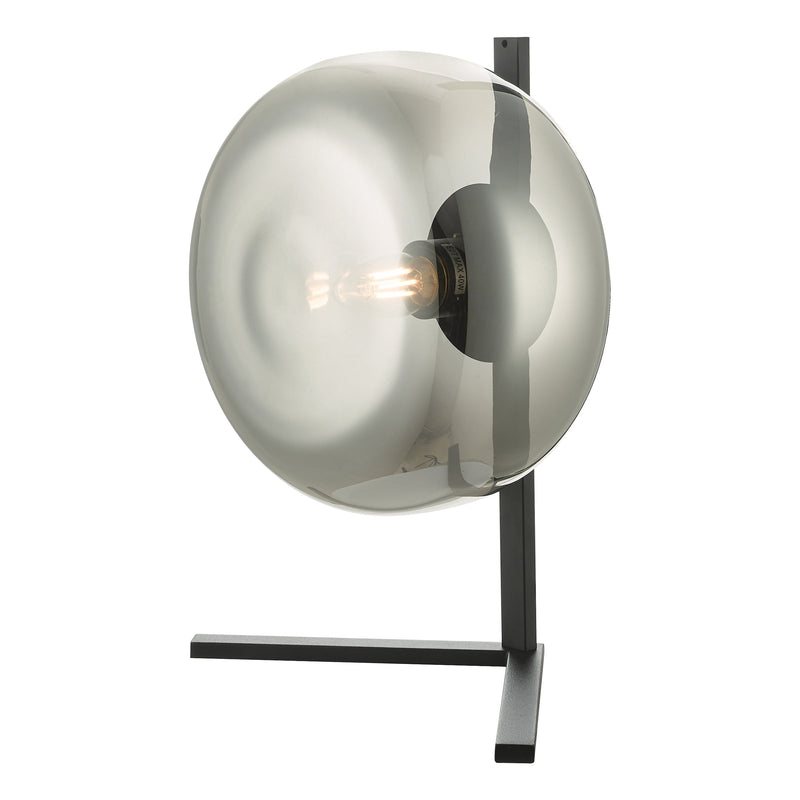 Dar ERL4110 Erla Table Lamp Smoked Glass And Matt Black