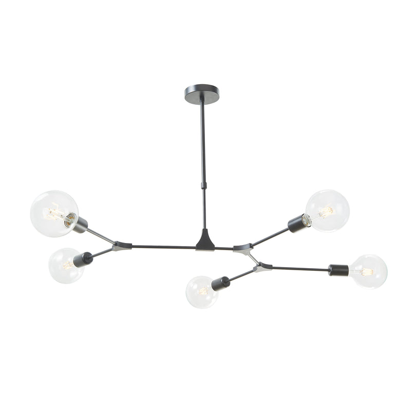 Dar EUP0539 Euphemia 5 Light Pendant Black