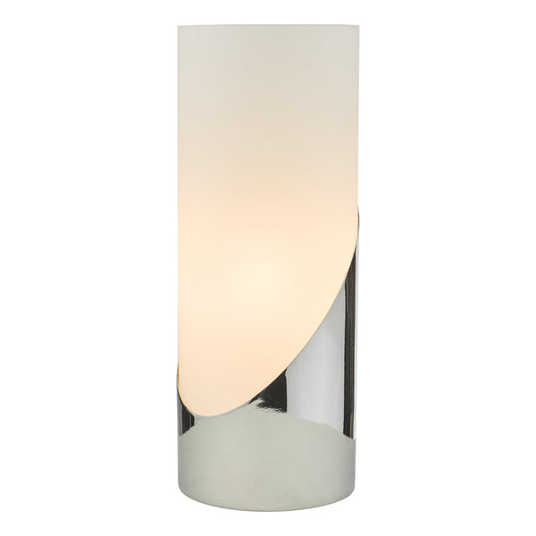 Dar FAR4250 Faris Touch Table Lamp Polished Chrome Opal Glass