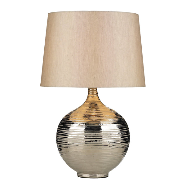 Dar GUS4332 Gustav Table Lamp Large Silver complete with Silver Shade GUS1432