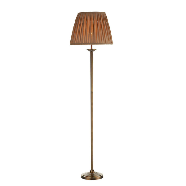 Dar HAT4975 Hatton Floor Lamp Antique Brass complete with Shade