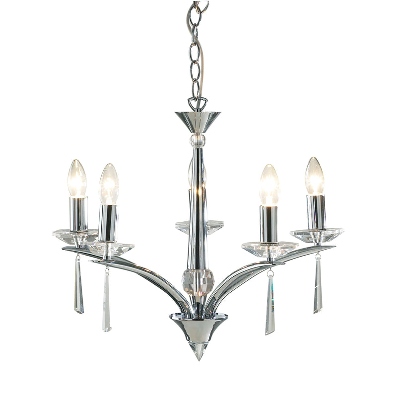 Dar HYP0550 Hyperion 5 Light Dual Mount Pendant Polished Chrome