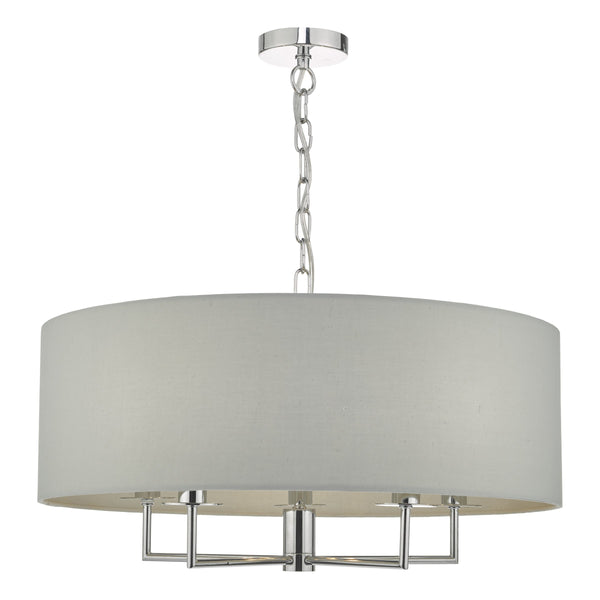 Dar JAM0539 Jamelia 5lt Pendant Polished Chrome & Grey