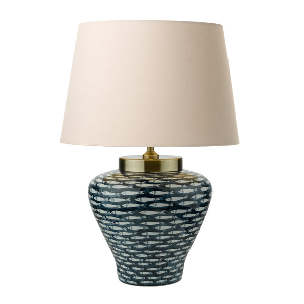 Dar JOY4223 Joy Porcelain Table Lamp base Blue White Fish Motif