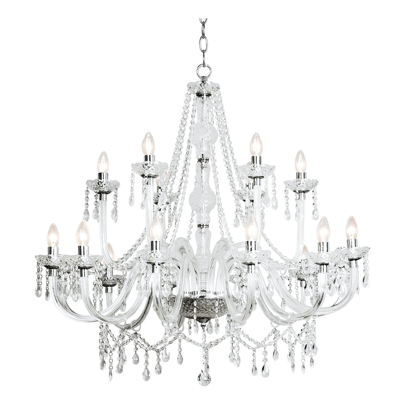Dar KAT1850 Katie 18 Light Chandelier Dual Mount Acrylic Glass