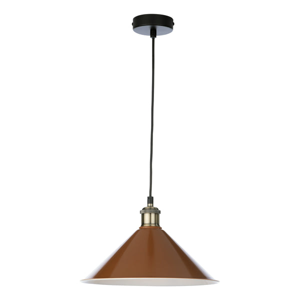 Dar KIN6531 Kinsley 1 Light Easy Fit Metal Shade Gloss Rust/Umber 30cm