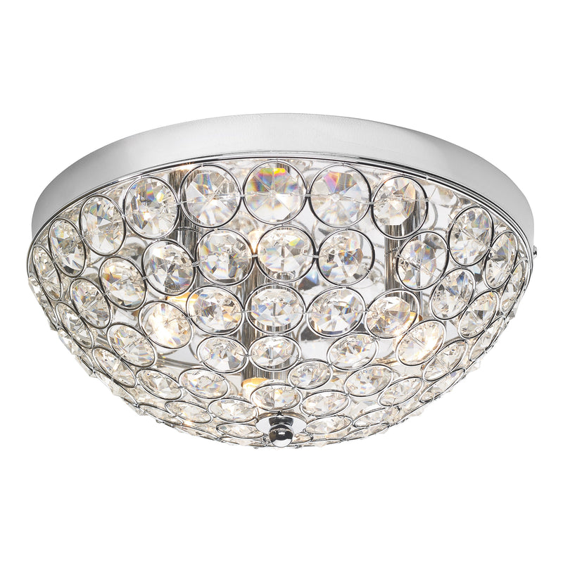 Dar KYR5350 Kyrie 3 Light Flush In Polished Chrome & Crystal