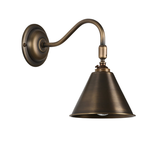 David Hunt LON8875 London Single Wall Light With Adjustable Knuckle In Antique Brass
