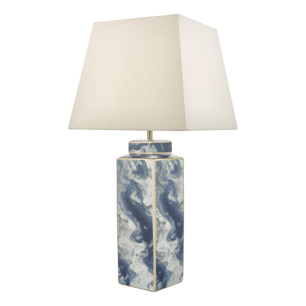 Dar LOY4223 Loyce Table Lamp Blue & Ceramic Base Only