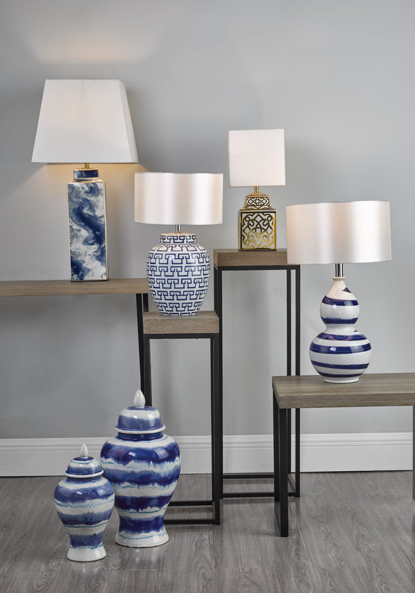 Copy of Där Lighting LYC4223 Lycett Table Lamp Ceramic White Blue Base Only SPECIAL OFFER