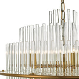 Dar LUK1735 Lukas 13 Light Pendant Brushed Antique Gold And Clear Glass