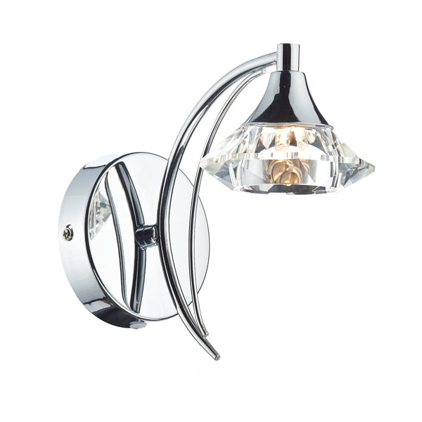 Dar LUT0750 Luther Single Wall Bracket Polished Chrome Crystal SPECIAL OFFER
