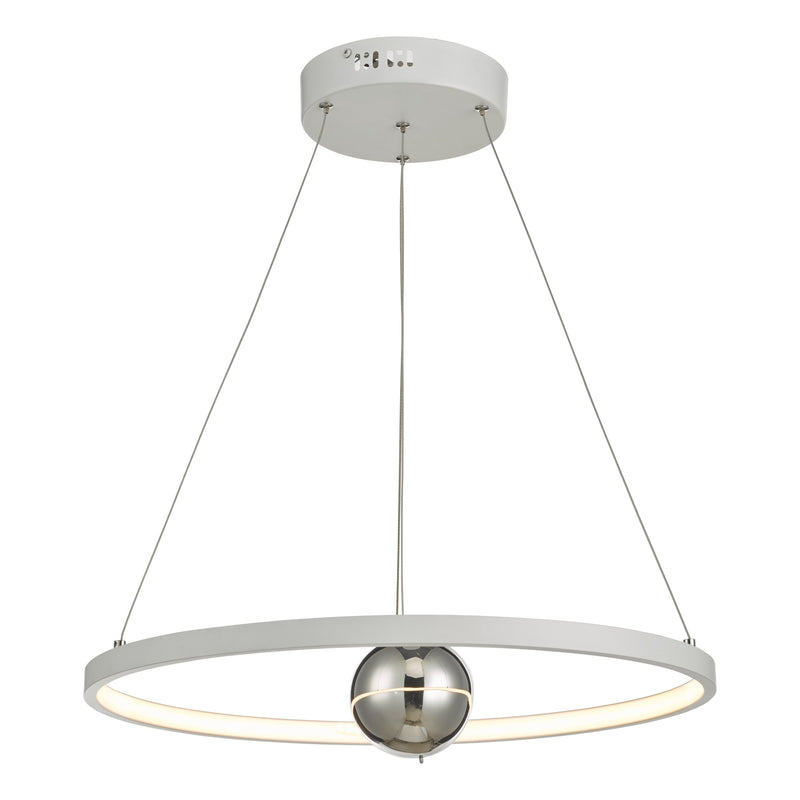 Dar MER862 Mercury 1lt Pendant Horizontal White LED