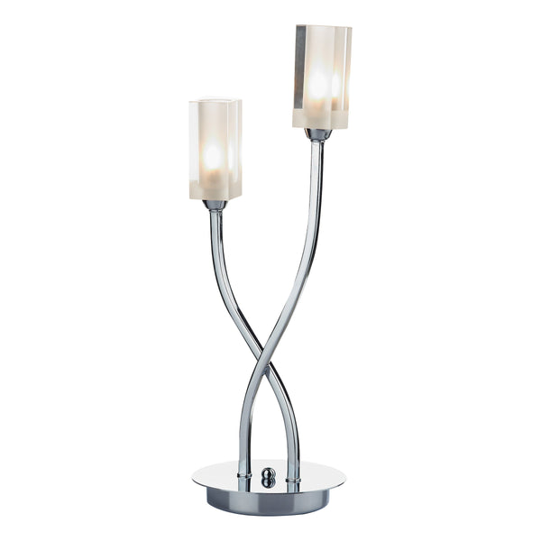 Dar MOR4050 Morgan 2 Light Table Lamp Polished Chrome