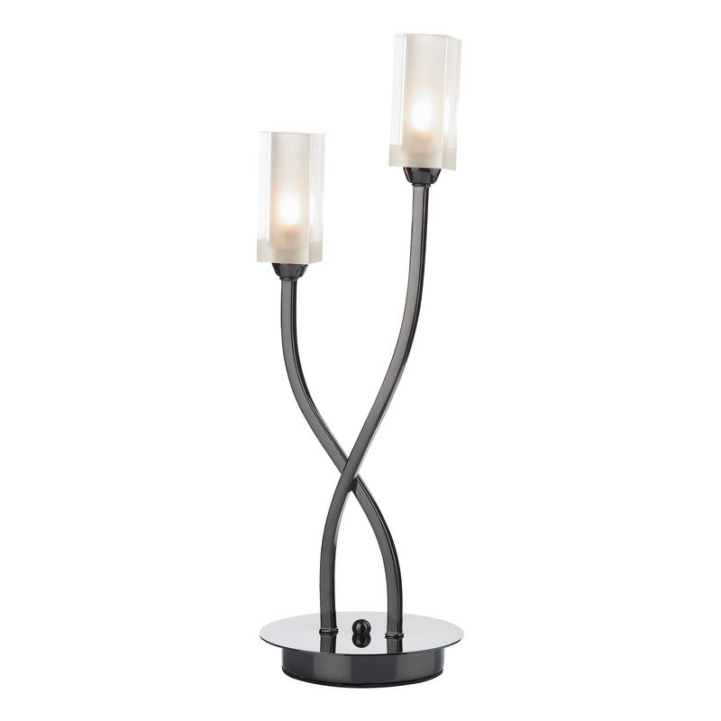Dar MOR4067 Morgan 2 Light Table Lamp Black Chrome