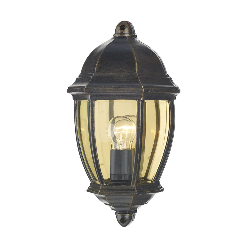 Dar NEW2135 Newport Outdoor Wall Light Black Gold IP43