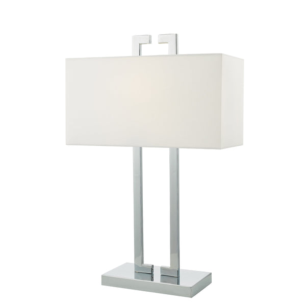 Dar NIL4250 Nile Table Lamp Polished Chrome c/w Ivory Shade
