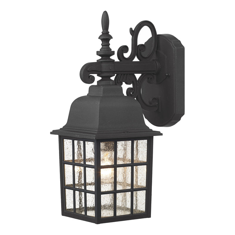 Dar NOR1522 Norfolk Outdoor Wall Light Black With Glass Panels IP43